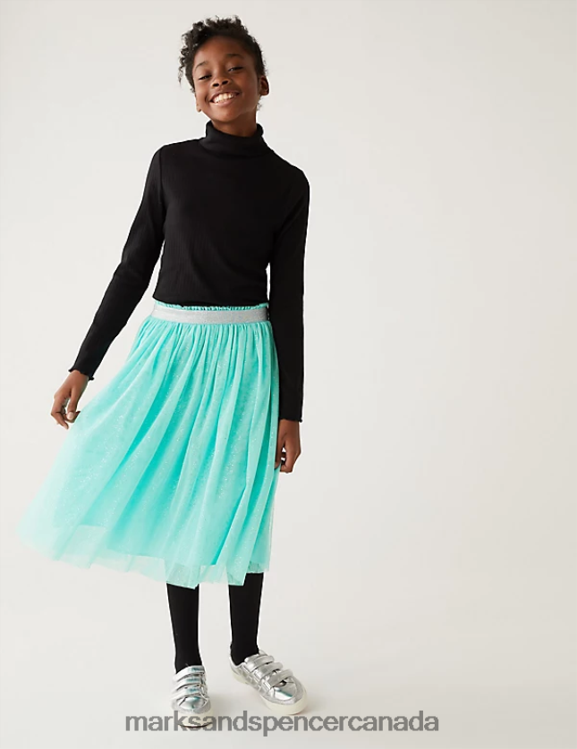 Clothing 20VTD9789 Aqua Kids Marks & Spencer Midi Tulle Glitter Skirt - Marks and Spencer online