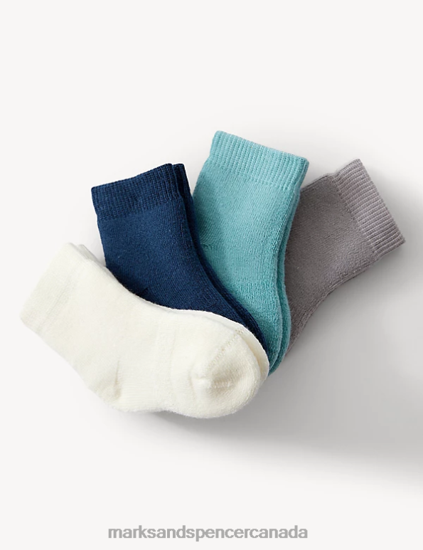 Marks and Spencer sale - Kids Multi Clothing Marks & Spencer 4pk Terry Socks 20VTD8300