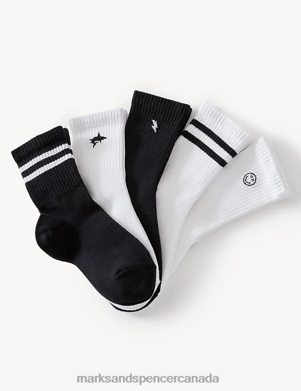 Marks and Spencer near me - Kids Multi Clothing Marks & Spencer 5pk Cotton Rich Sports Socks 20VTD8252