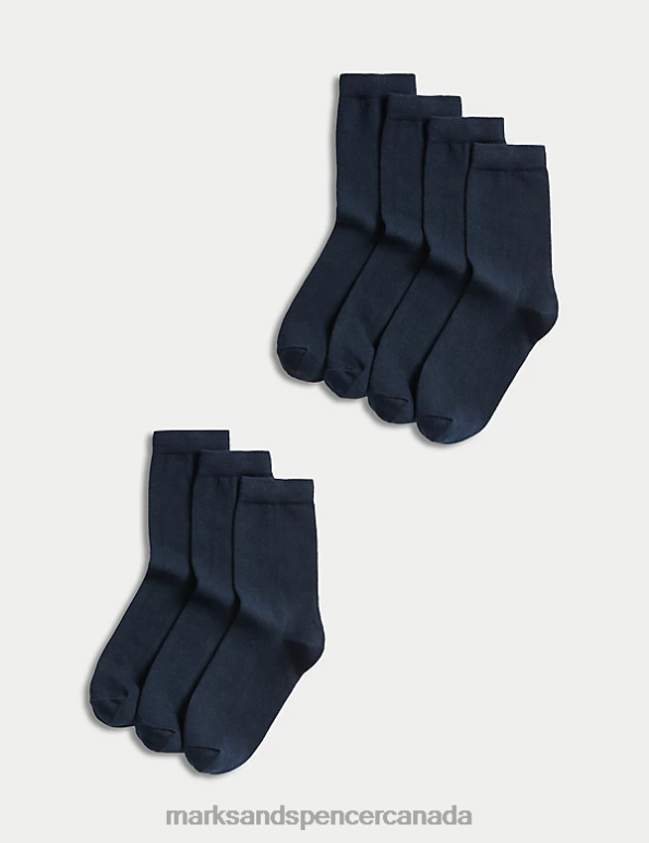 Kids Navy Clothing Marks & Spencer 7pk of Ankle School Socks 20VTD7943 - Marks and Spencer Canada locations