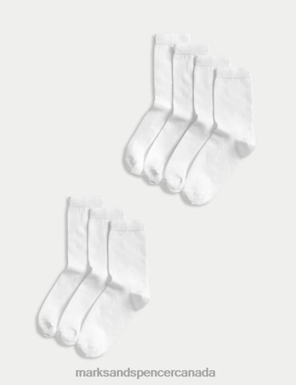 Kids White Clothing Marks & Spencer 7pk of Ankle School Socks 20VTD7874 - Marks and Spencer online