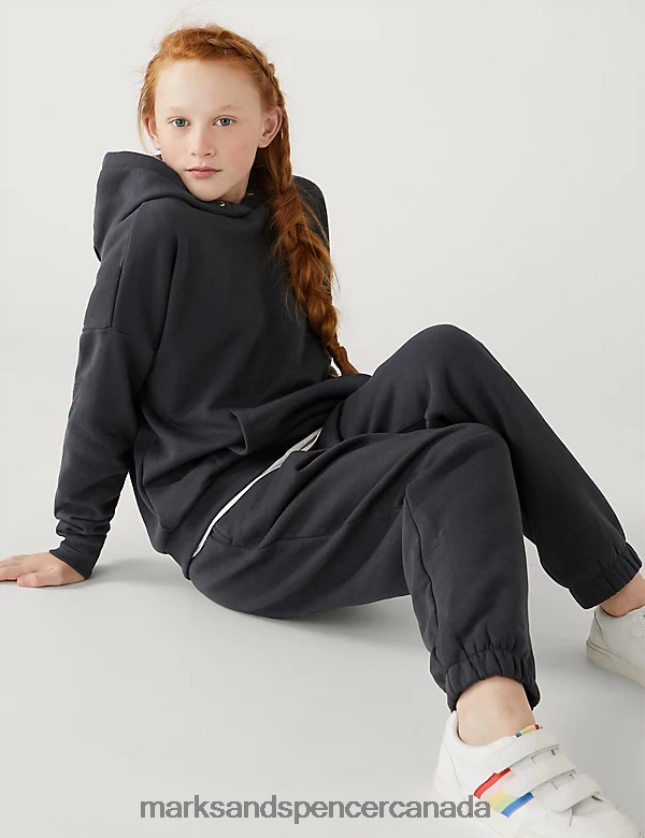 Marks and Spencer near me - Clothing 20VTD9220 Charcoal Kids Marks & Spencer Cotton Rich Plain Hoodie