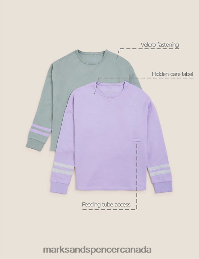 Clothing 20VTD9442 Multi Kids Marks & Spencer 2pk Adaptive Sweatshirts - Marks and Spencer online