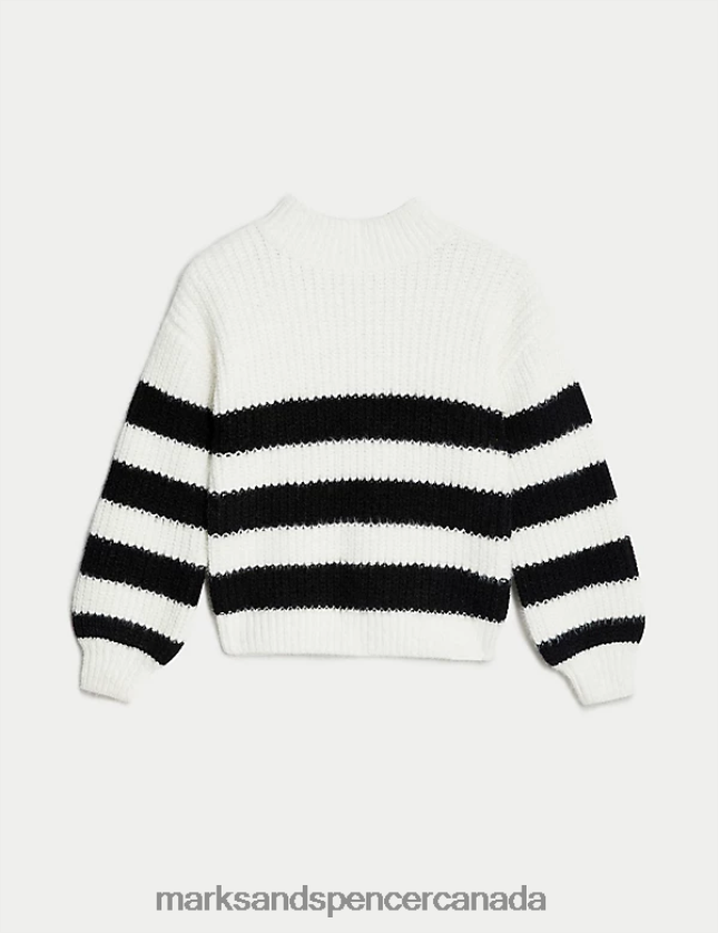 Clothing 20VTD9865 Ivory Mix Kids Marks & Spencer Striped Jumper - Marks and Spencer outlet