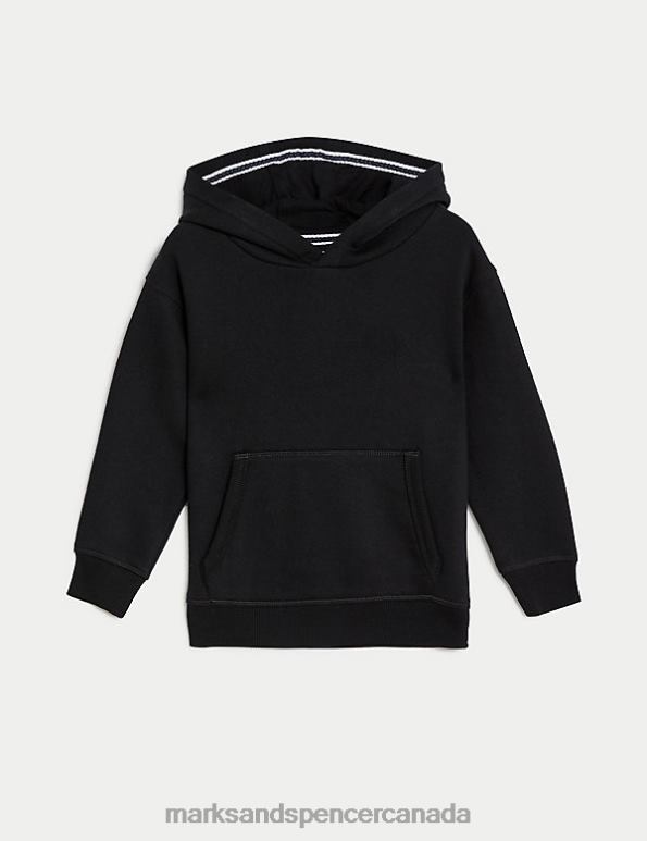 Marks and Spencer sale - Kids Black Clothing Marks & Spencer Cotton Rich Pullover Hoodies 20VTD7756