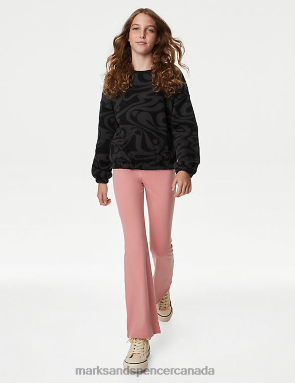 Marks and Spencer sale - Kids Black Mix Clothing Marks & Spencer Cotton Rich Marble Print Sweatshirt 20VTD9015