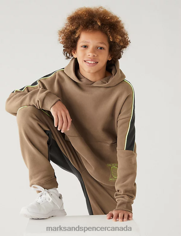 Kids Coffee Clothing Marks & Spencer Cotton Rich Hoodie 20VTD8722 - Marks and Spencer Canada locations