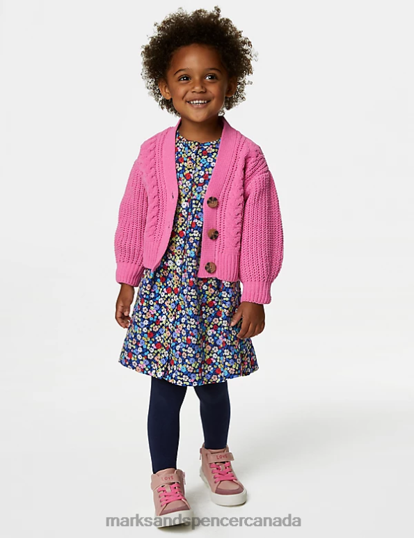 Kids Pink Clothing Marks & Spencer Knitted Cardigan 20VTD8838 - Marks and Spencer online