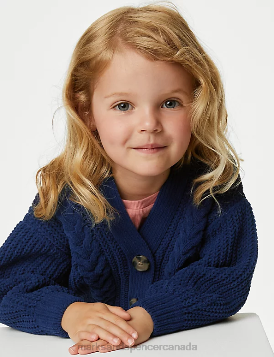 Marks & Spencer Kids Knitted Cardigan Clothing Navy 20VTD9104 - Marks and Spencer Canada locations