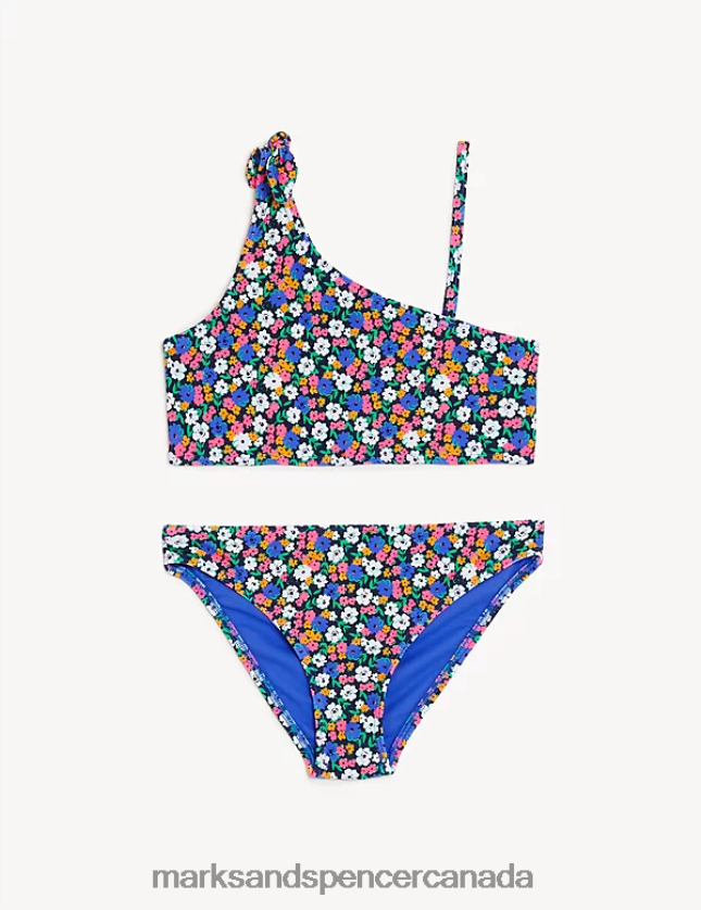 Marks and Spencer near me - Clothing 20VTD9388 Multi Kids Marks & Spencer Floral One Shoulder Bikini