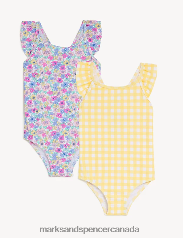 Clothing 20VTD9512 Multi Kids Marks & Spencer 2pk Printed Swimsuits - Marks and Spencer outlet