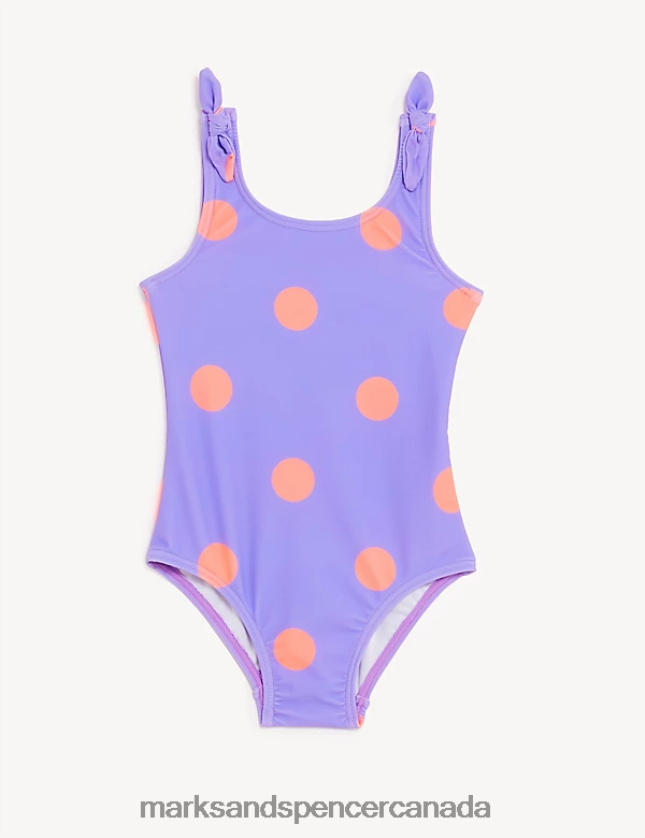 Marks and Spencer sale - Clothing 20VTD9569 Purple Mix Kids Marks & Spencer Polka Dot Swimsuit