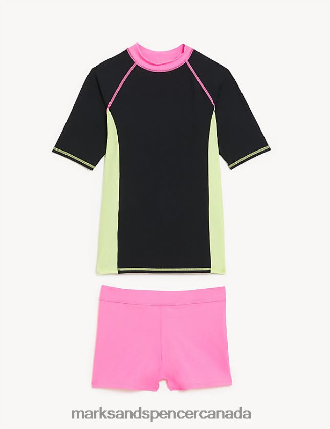 Clothing 20VTD9659 Black Mix Kids Marks & Spencer 2pc Swim Set - Marks and Spencer outlet