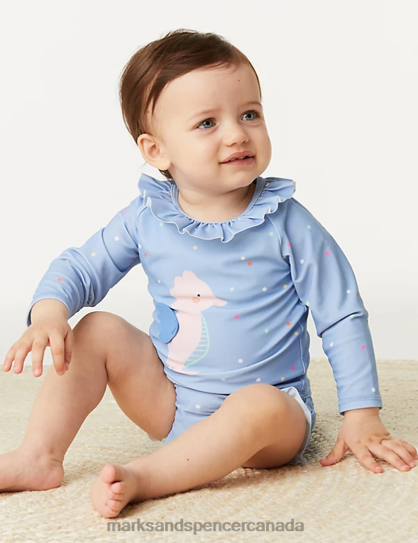 Marks and Spencer near me - Kids Blue Mix Clothing Marks & Spencer 2pc Seahorse Swim Set 20VTD7706