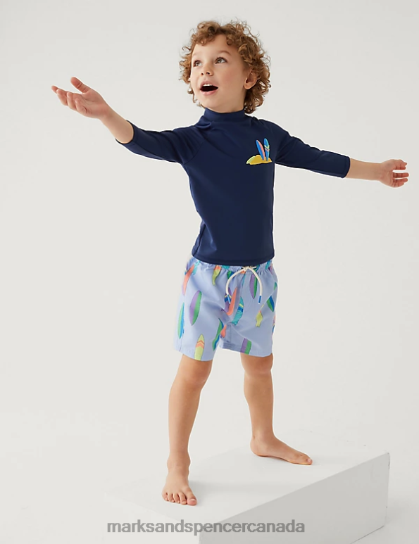 Marks and Spencer sale - Kids Blue Mix Clothing Marks & Spencer 2pc Surfboard Swim Set 20VTD8527