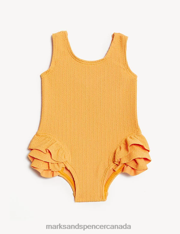 Marks and Spencer Canada - Kids Clementine Clothing Marks & Spencer Frill Textured Swimsuit 20VTD7759