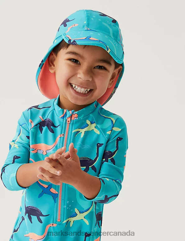 Kids Turquoise Mix Clothing Marks & Spencer 2pc Dinosaur Swim Set 20VTD8546 - Marks and Spencer online