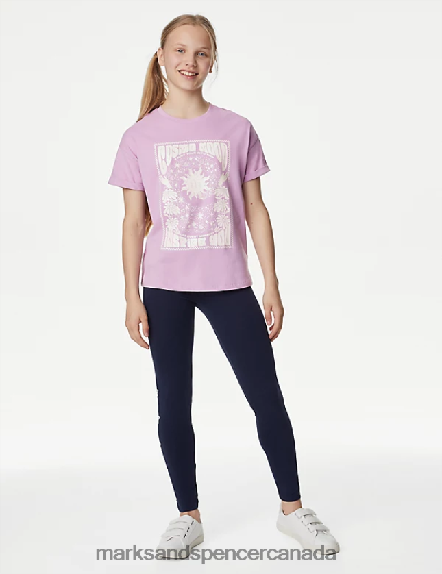 Marks and Spencer sale - Clothing 20VTD9362 Pink Kids Marks & Spencer Pure Cotton Cosmic Graphic T-Shirt