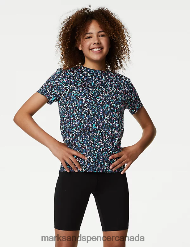 Marks and Spencer Canada - Clothing 20VTD9577 Black Mix Kids Marks & Spencer Printed Sports T-Shirt