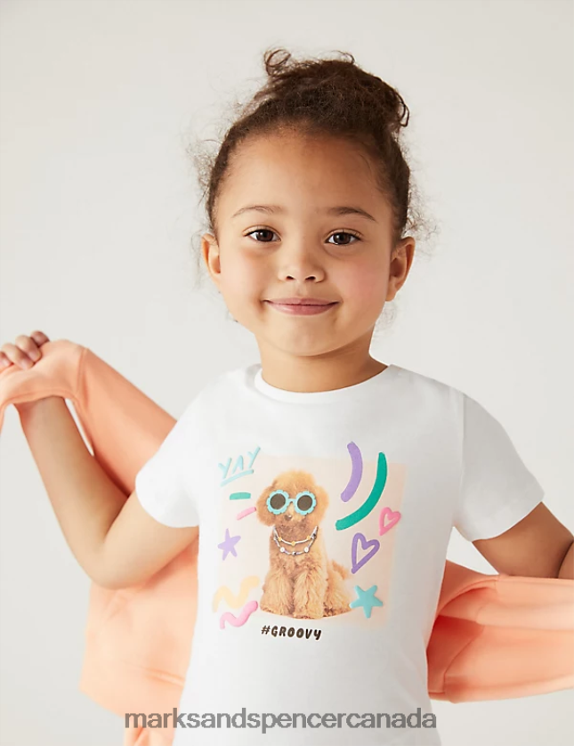 Marks and Spencer near me - Clothing 20VTD9668 Ivory Kids Marks & Spencer Pure Cotton Dog T-Shirt