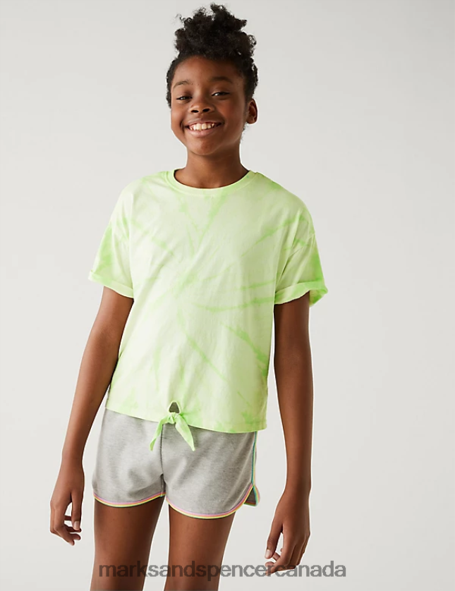 Clothing 20VTD9737 Green Mix Kids Marks & Spencer Pure Cotton Tie Dye T-Shirt - Marks and Spencer Canada locations