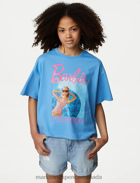 Marks and Spencer near me - Kids Blue Clothing Marks & Spencer Pure Cotton Barbie T-Shirt 20VTD8938