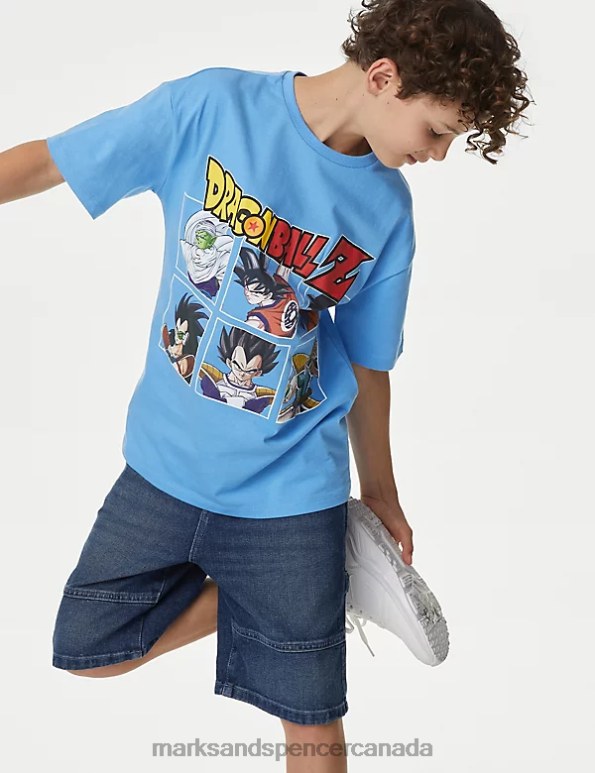 Kids Blue Mix Clothing Marks & Spencer Pure Cotton Dragon Ball Z T-Shirt 20VTD8642 - Marks and Spencer Canada locations