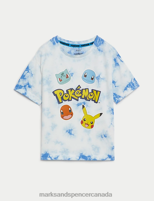 Marks and Spencer near me - Kids Blue Mix Clothing Marks & Spencer Pure Cotton Pokemon T-Shirt 20VTD7964