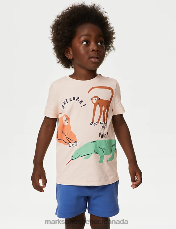 Marks and Spencer near me - Kids Calico Mix Clothing Marks & Spencer Pure Cotton Animal T-Shirt 20VTD7867