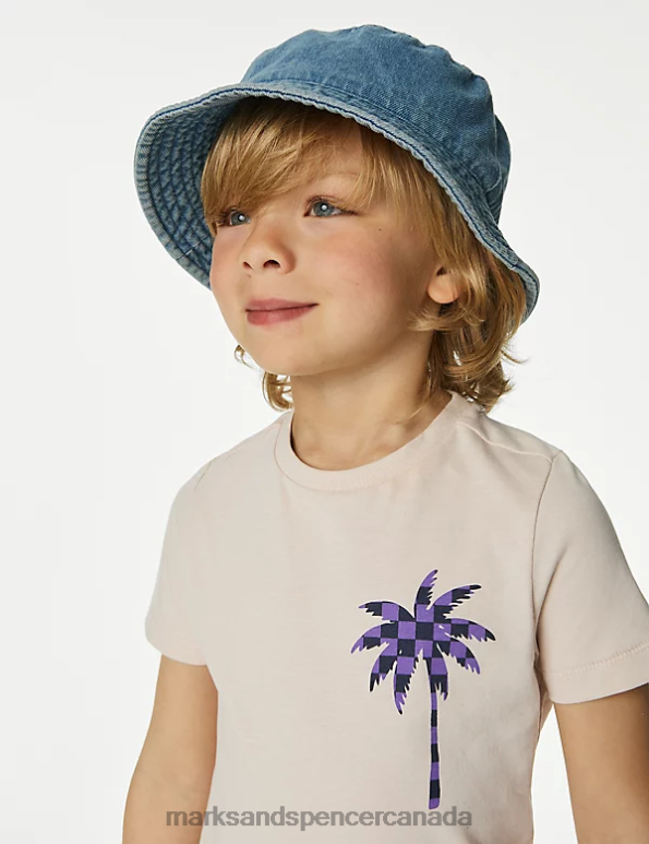 Marks and Spencer sale - Kids Cream Clothing Marks & Spencer Pure Cotton Palm Tree T-shirt 20VTD8280