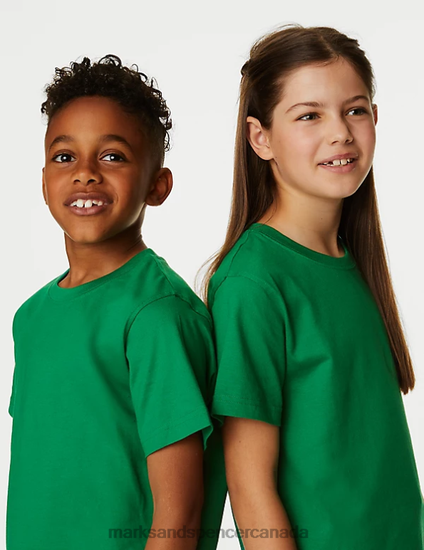 Kids Emerald Clothing Marks & Spencer Pure Cotton T-Shirt 20VTD8780 - Marks and Spencer online