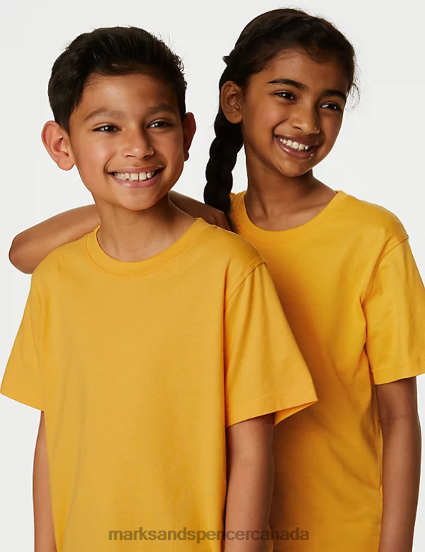 Marks and Spencer near me - Kids Gold Clothing Marks & Spencer Pure Cotton School T-Shirt 20VTD8161