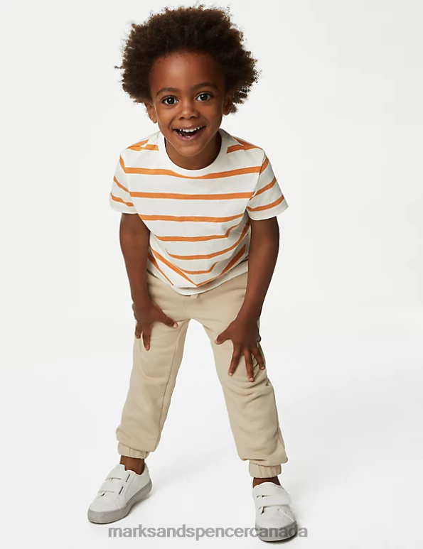 Marks and Spencer near me - Kids Gold Mix Clothing Marks & Spencer Pure Cotton Striped T-Shirt 20VTD8274