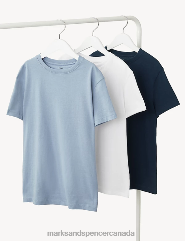 Kids Multi Clothing Marks & Spencer 3pk Pure Cotton T-Shirts 20VTD8478 - Marks and Spencer online