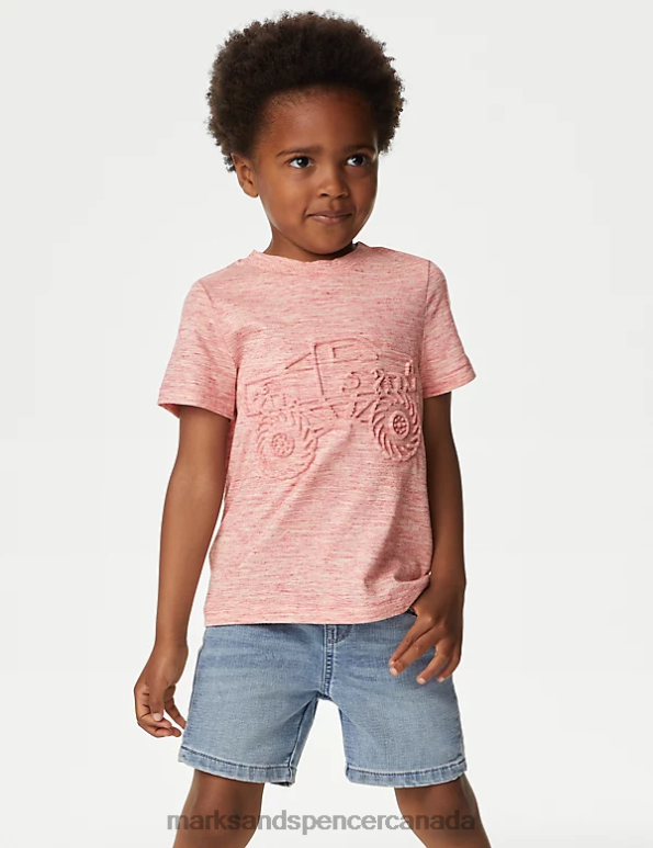 Kids Multi Clothing Marks & Spencer Cotton Rich Monster Truck T-Shirt 20VTD7827 - Marks and Spencer Canada locations