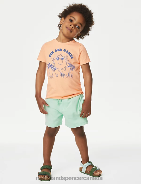 Marks and Spencer Canada - Kids Orange Clothing Marks & Spencer Pure Cotton Sun T-Shirt 20VTD8166