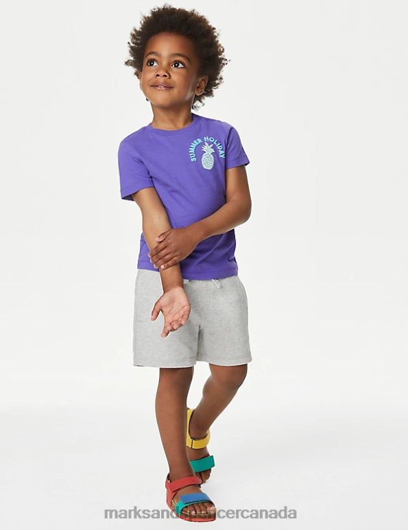 Marks and Spencer near me - Kids Purple Clothing Marks & Spencer Pure Cotton Slogan T-Shirt 20VTD8190