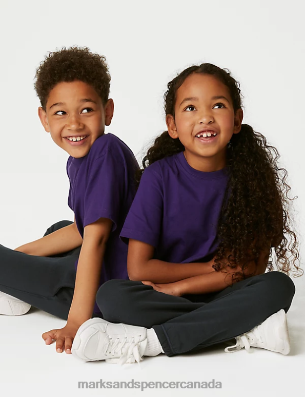 Marks and Spencer Canada - Kids Purple Clothing Marks & Spencer Pure Cotton T-Shirt 20VTD8783