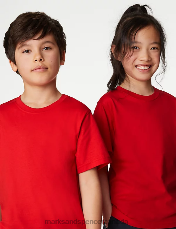 Marks and Spencer near me - Kids Red Clothing Marks & Spencer Pure Cotton School T-Shirt 20VTD7899