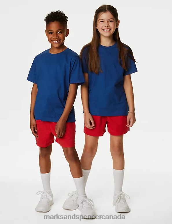 Kids Royal Blue Clothing Marks & Spencer Pure Cotton School T-Shirt 20VTD8163 - Marks and Spencer online