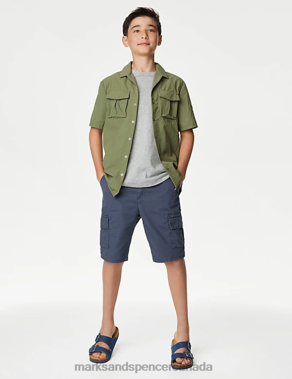 Marks and Spencer sale - Kids Stone Clothing Marks & Spencer 2pc Plain Shirt and T-Shirt Set 20VTD7903