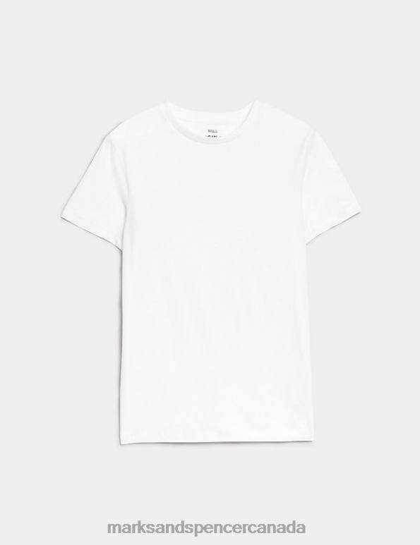 Marks and Spencer near me - Kids White Clothing Marks & Spencer Pure Cotton Plain T-Shirt 20VTD8683