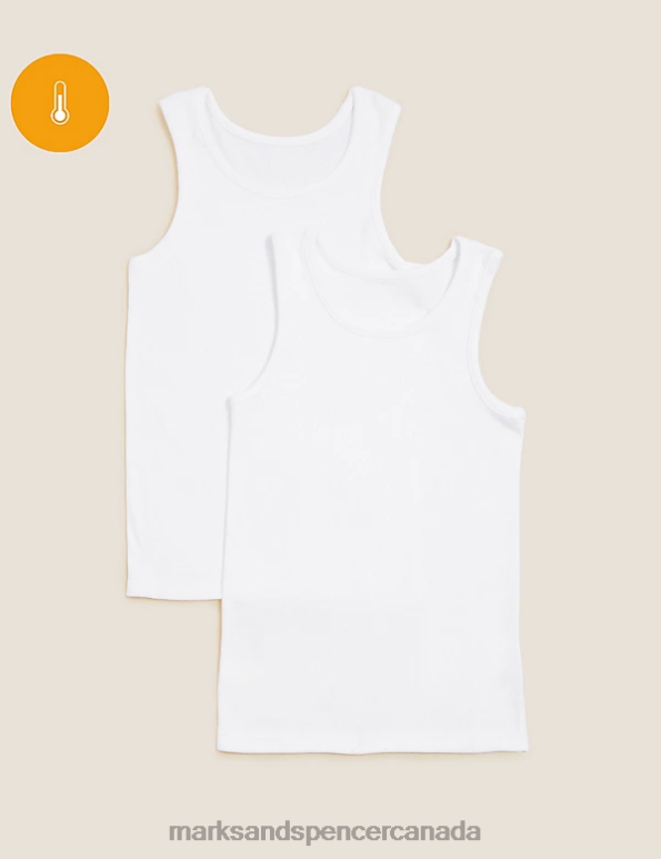 Kids White Clothing Marks & Spencer 2pk Thermal Vests 20VTD8421 - Marks and Spencer online