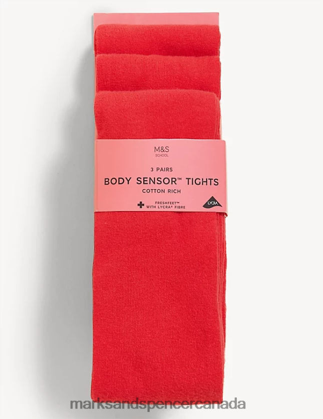 Marks and Spencer sale - Clothing 20VTD9764 Red Kids Marks & Spencer 3pk of Body Sensor School Tights