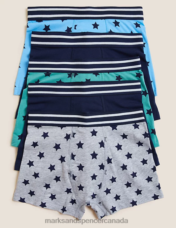 Marks and Spencer sale - Kids Blue Mix Clothing Marks & Spencer Cotton Rich Star Print Trunks 20VTD8601