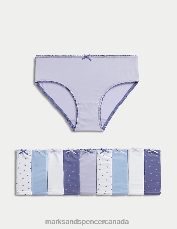 Marks and Spencer sale - Kids Lilac Mix Clothing Marks & Spencer 10pk Pure Cotton Knickers 20VTD8775