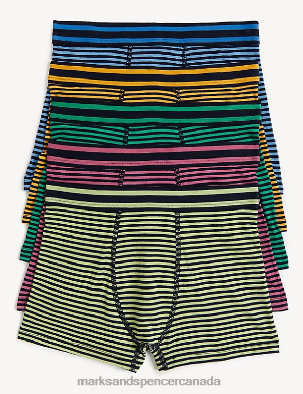 Marks and Spencer near me - Kids Multi/Brights Clothing Marks & Spencer 5pk Cotton Rich Striped Trunks 20VTD8020