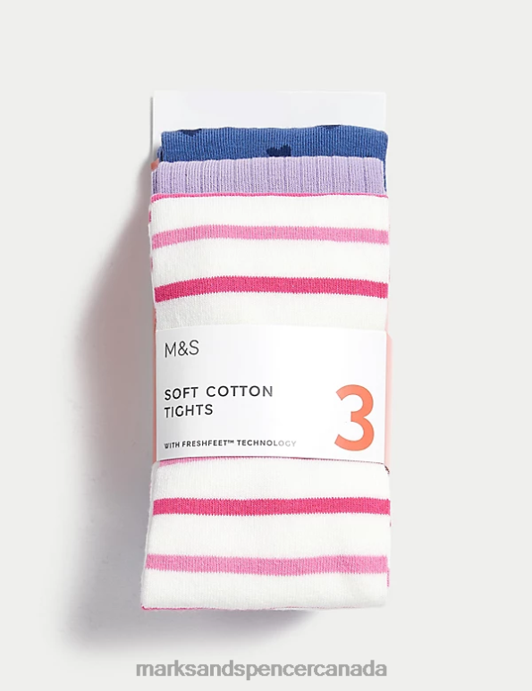 Marks and Spencer near me - Kids Multi Clothing Marks & Spencer 3pk Cotton Rich Assorted Tights 20VTD9008