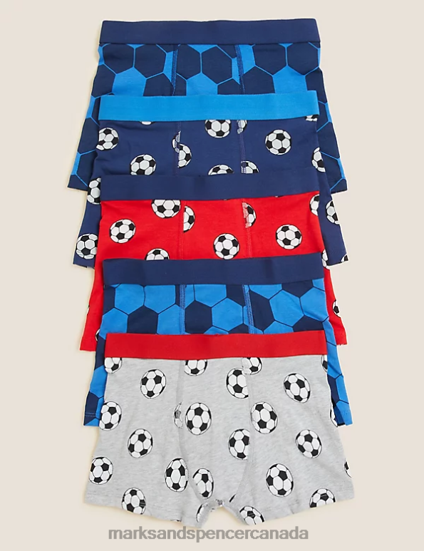 Marks and Spencer sale - Kids Multi Clothing Marks & Spencer 5pk Cotton Rich Football Trunks 20VTD8229