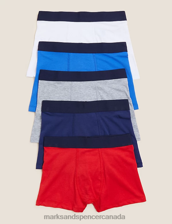 Marks and Spencer sale - Kids Multi Clothing Marks & Spencer 5pk Cotton Rich Trunks 20VTD8021